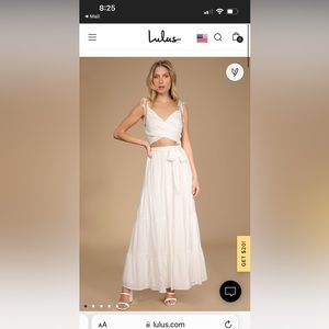 Lulus white maxi dress with cutout